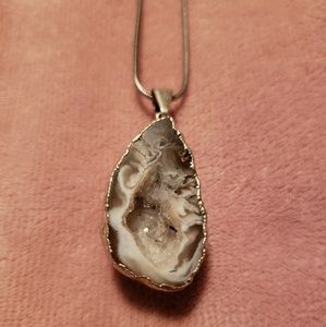 Geode necklace pendant
